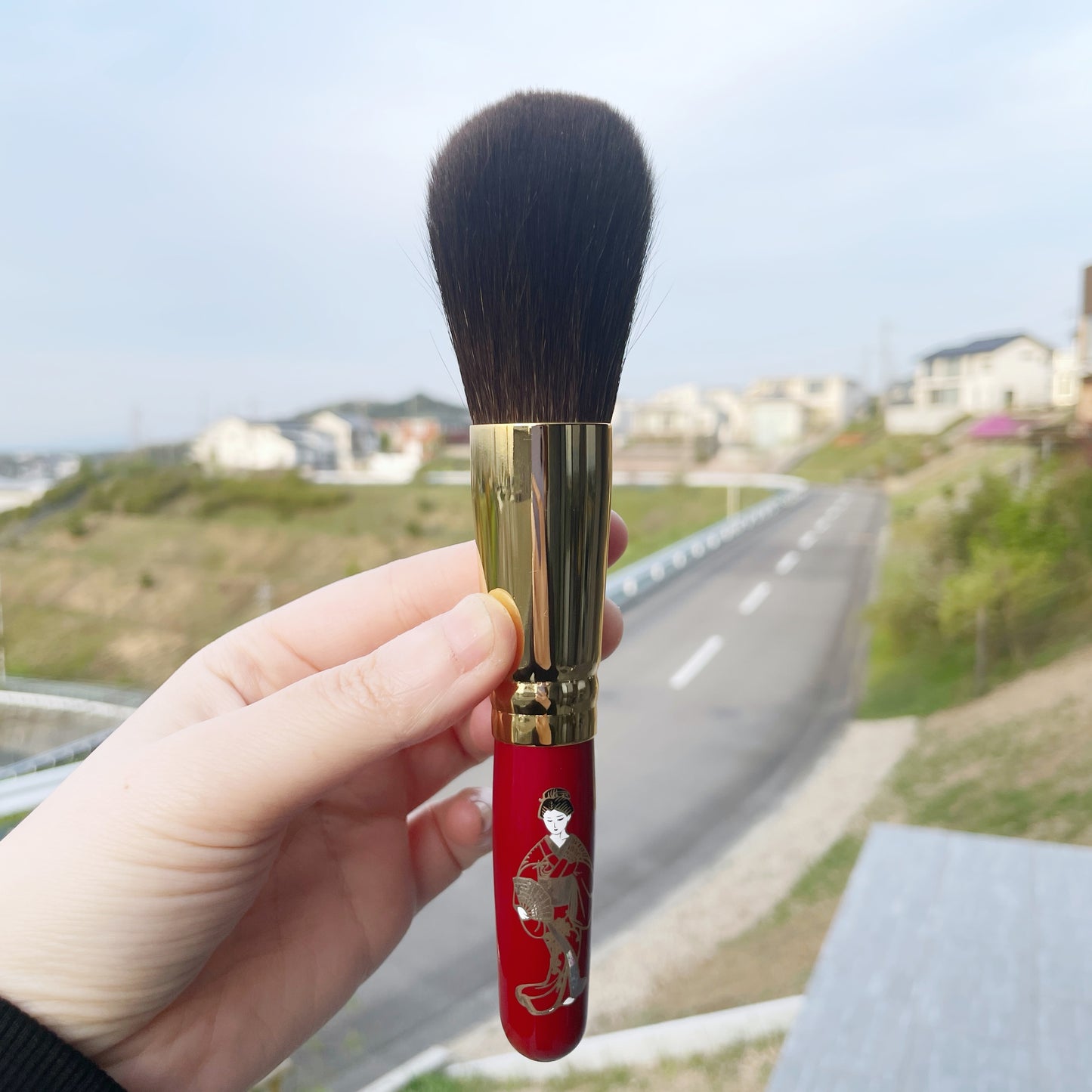 Eihodo face powder brush WPP-1 gray squirrel Maiko new