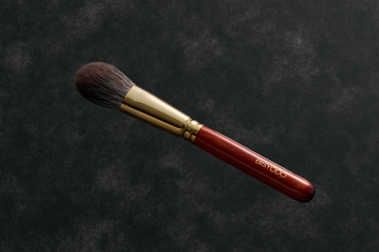 BISYODO B-C-02 Perfect Fit Cheek Brush Round Flat silver fox mix saikoho goat