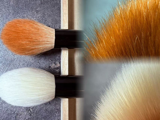 Fude Talk: Why We Chose Kakishibu-Dyed Saikoho and Ne-yose for a Light, Airy Goat-Hair Blush Brush
