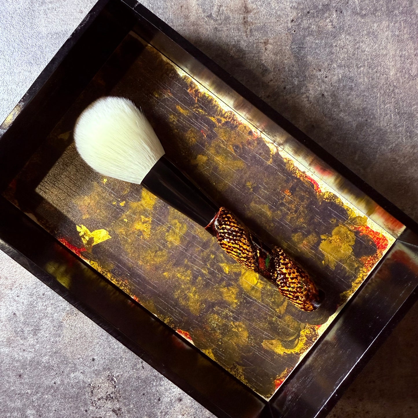 KOYUDO powder brush Gokujyo Saibikoho Embossed Wajima lacquer