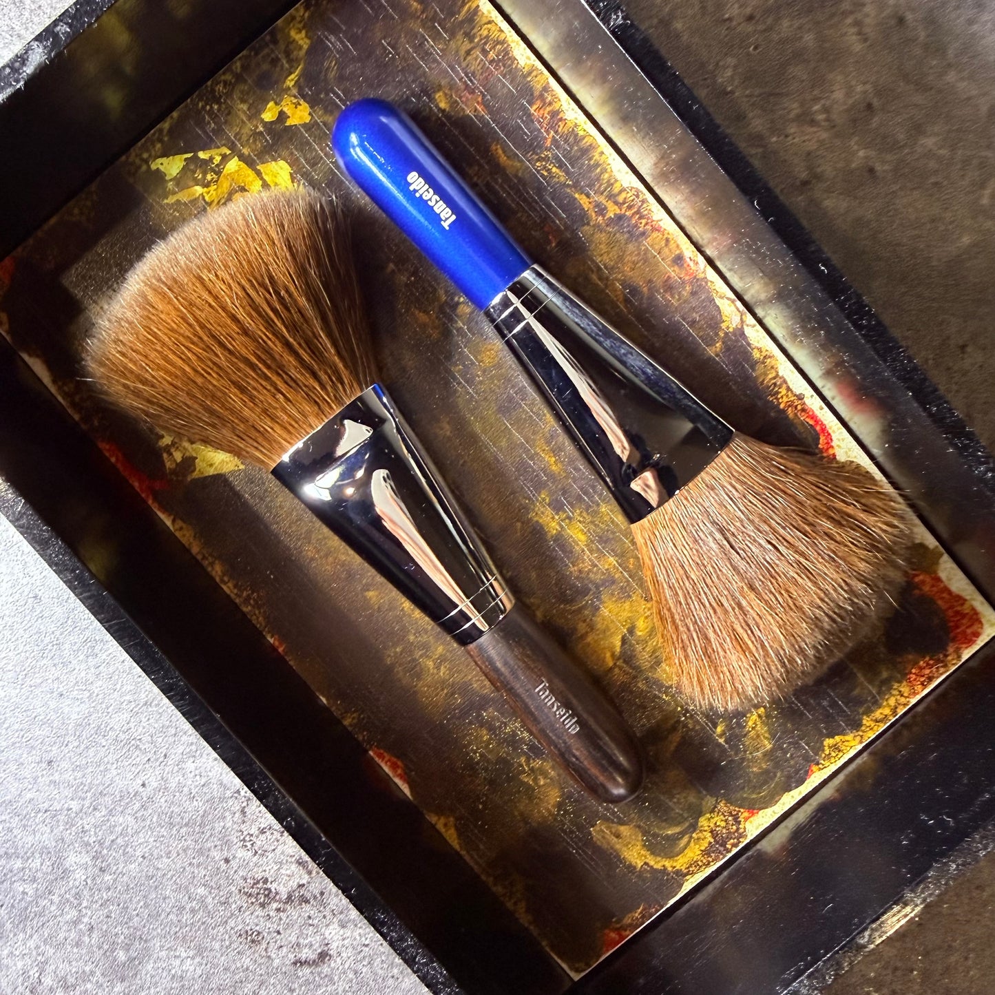 Tanseido make up brush setting brush vintage red squirrel