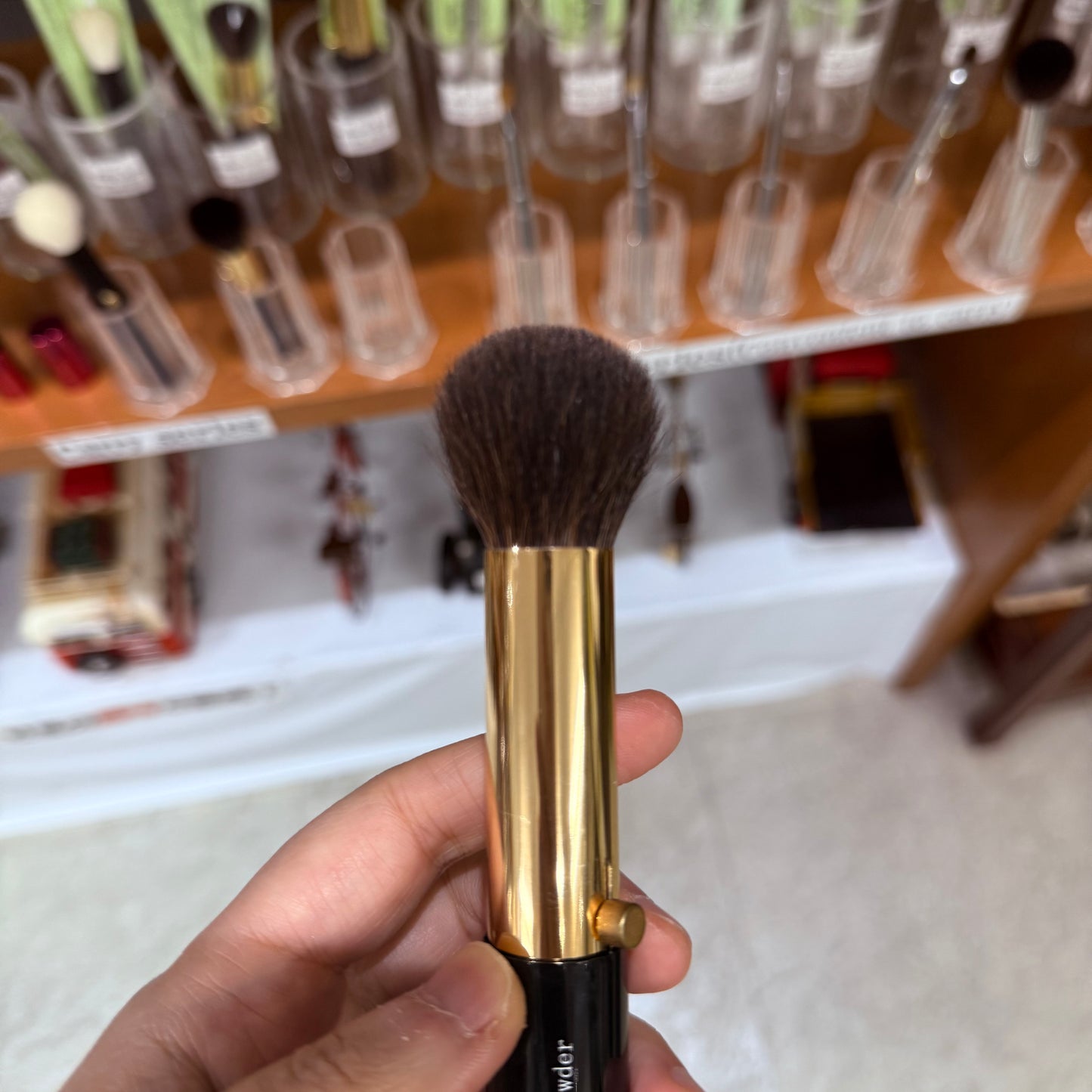CHIKUHODO makeup brush H-5 powder brush gray squirrel mix sokoho Portable