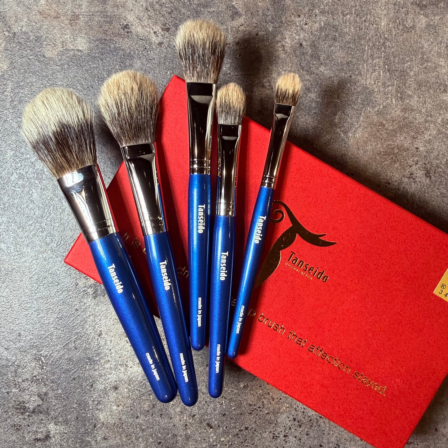 Tanseido Limited Edition CQ make up brush set White Pine squirrel