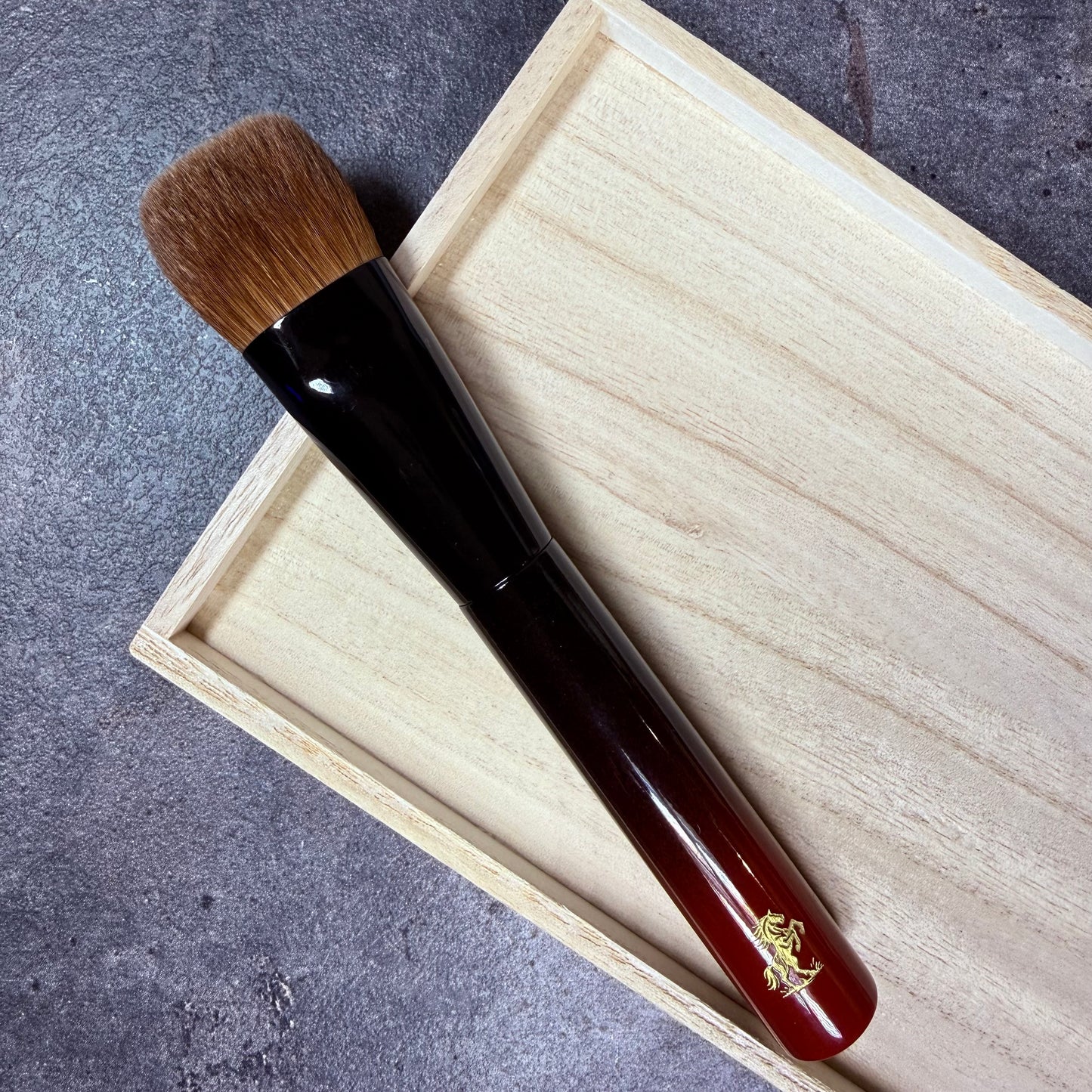 KOYUDO Kolinsky Five-Sided Foundation Brush M-Precision Design with Yoshiki’s Rare Super Kolinsky Hair