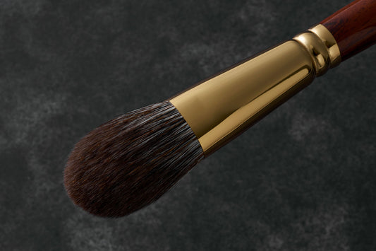 (Pre-order)BISYODO B-C-02 Perfect Fit Cheek Brush Round Flat silver fox mix saikoho goat