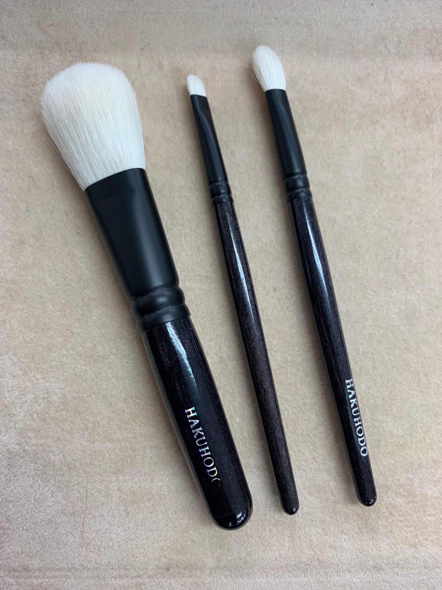 HAKUHODO Traditional Black-Dyed Wooden Handle make up brush set goat hair