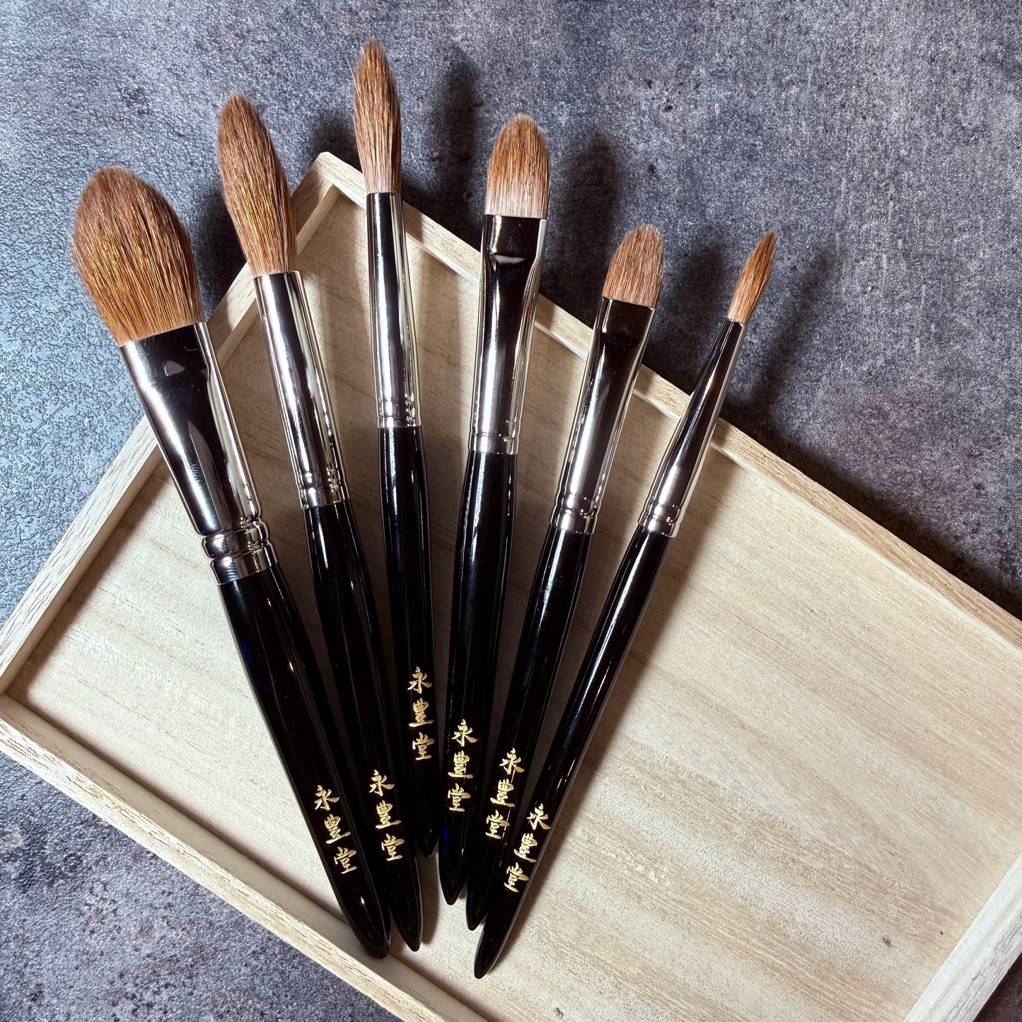 Eihodo vintage weasel make up brush | Handcrafted Kumano Fude for Face & Eyes,Cream & Powder