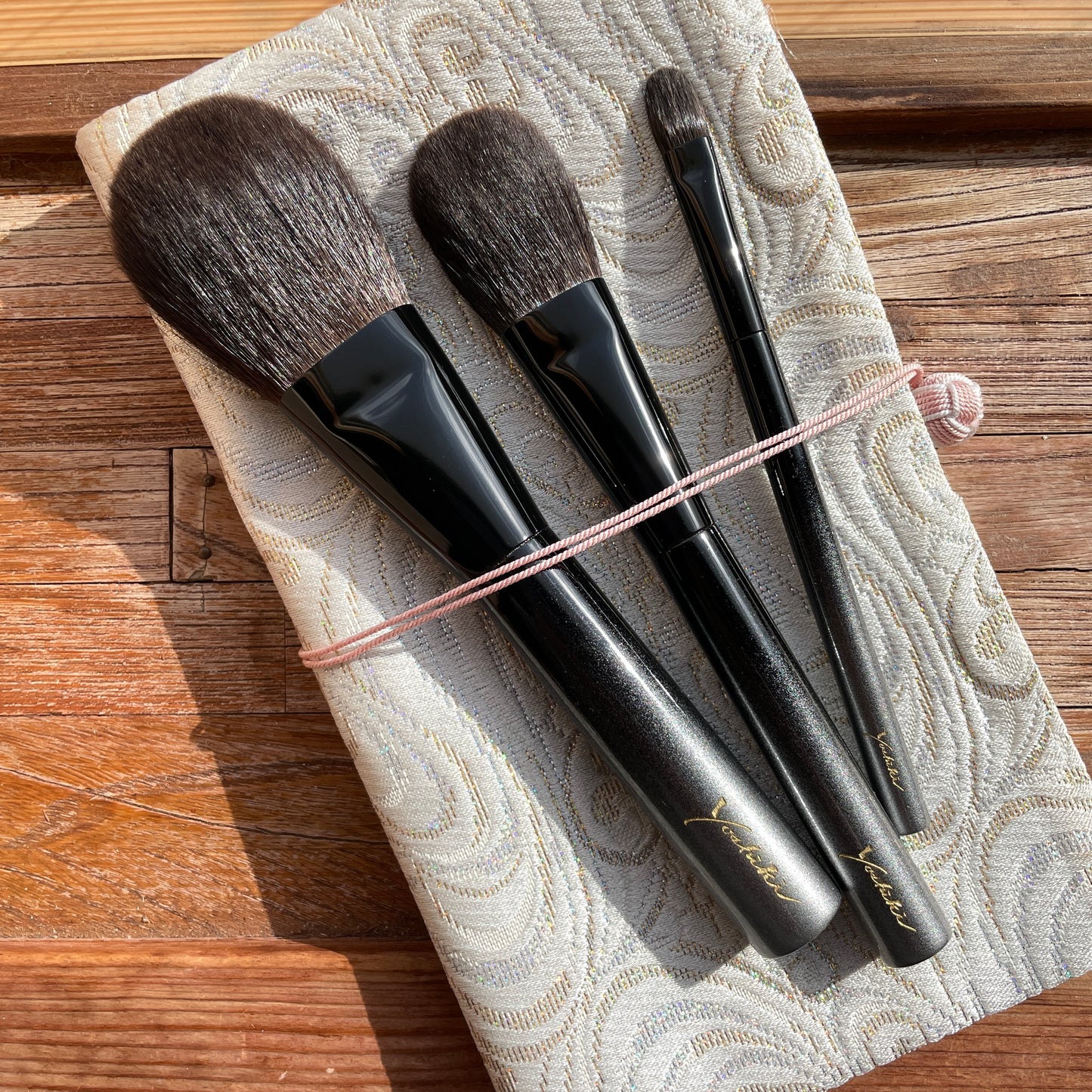 KOYUDO make up brush set,gray squirrel,black logo,By Yoshiki