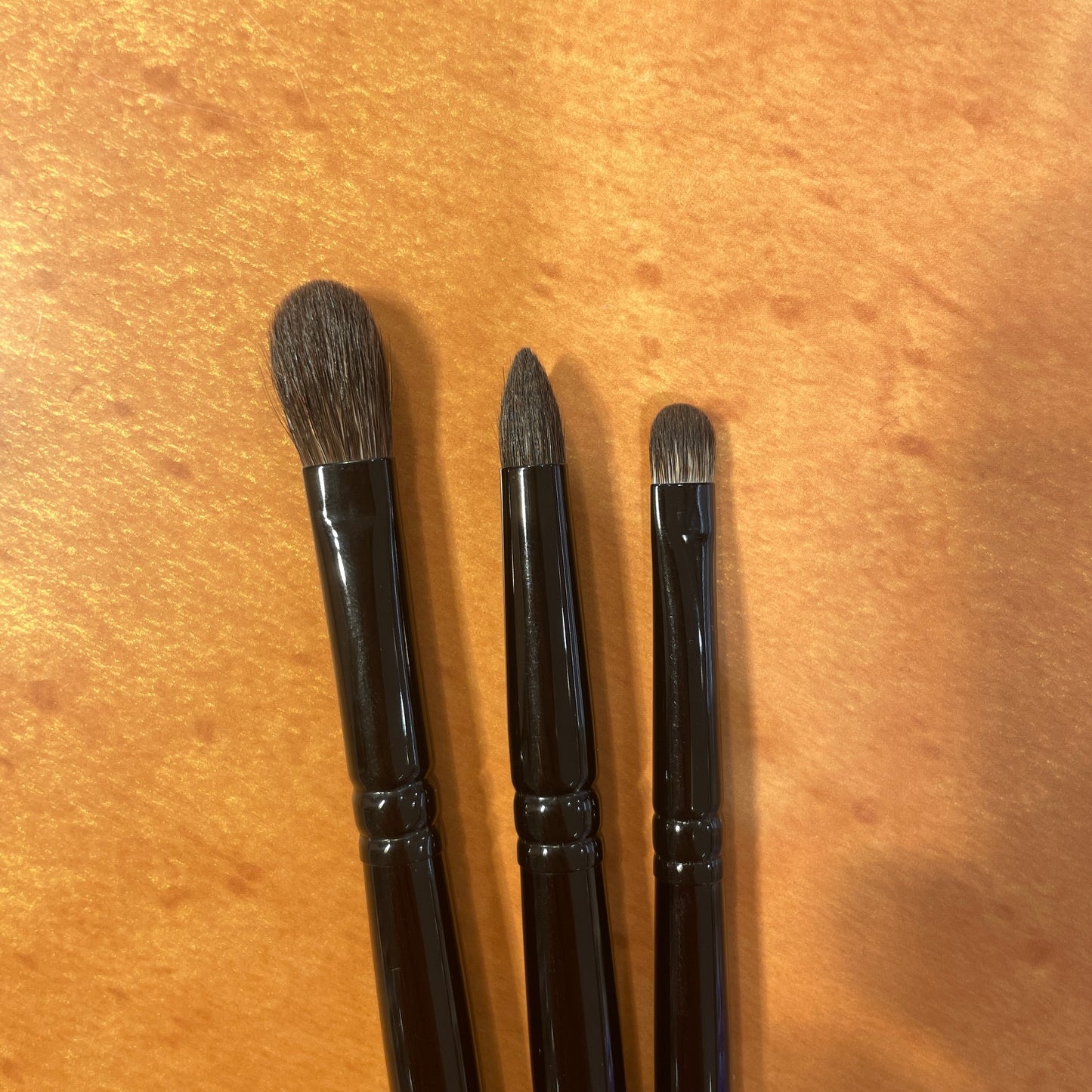 HAKUHODO Black-Dyed Wooden Handle eyeshadow brush set